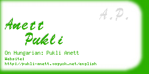 anett pukli business card